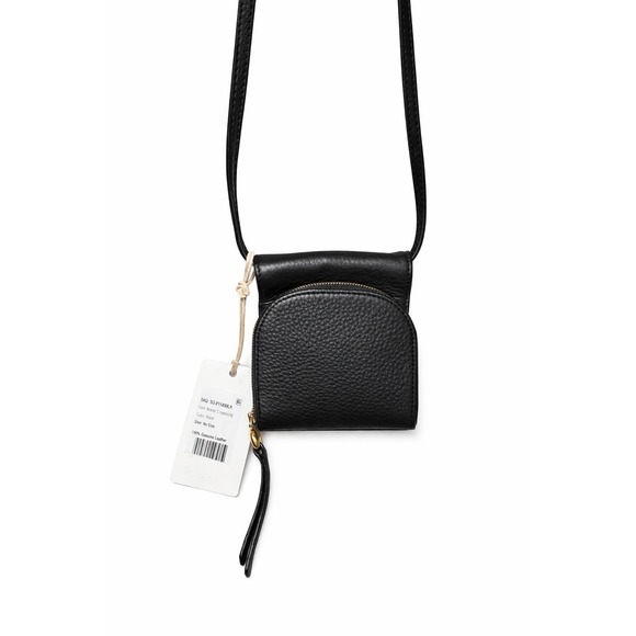 HOBO Fern Wallet Crossbody Black Pebbled Leather NWT Magnetic Zip Organizer - Picture 4 of 9